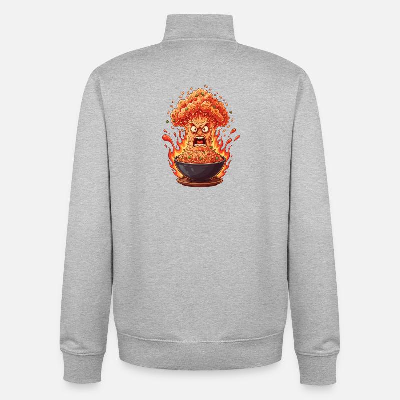 Plat de riz brûlé Wutbowl - Sweat zippé unisexe en coton bio Stanley/Stella - gris chiné