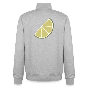 Lime Slice Minimalist Lime - Unisex Organic Zip Sweatshirt by Stanley/Stella - heather grey - Back - AI Model Male 185 light (185cm)