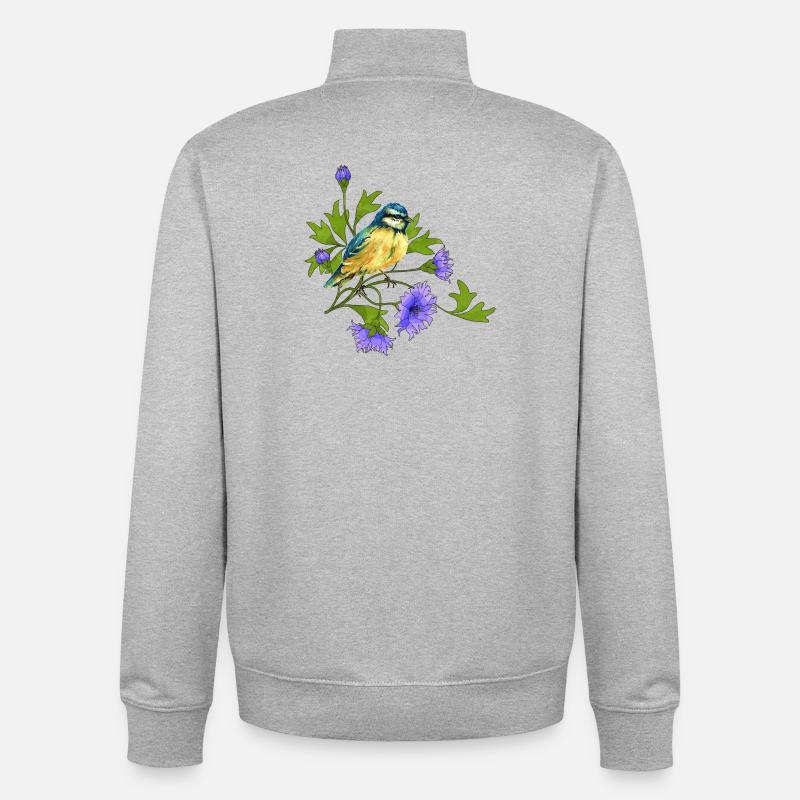 Bunter Vogel - Unisex Organic Zip Sweatshirt von Stanley/Stella - Grau meliert