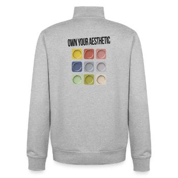 Own Your Aesthetic – Modern Statement - Unisex Organic Zip Sweatshirt by Stanley/Stella - heather grey - Back - AI Model Male 185 light (185cm)