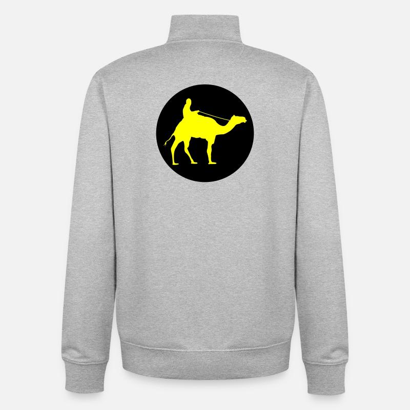 camel_ride_02 - Sweat zippé unisexe en coton bio Stanley/Stella - gris chiné