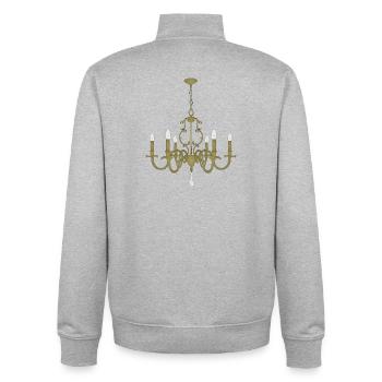 Gold Chandelier Pendant Light - Unisex Organic Zip Sweatshirt by Stanley/Stella - heather grey - Back - AI Model Male 185 light (185cm)