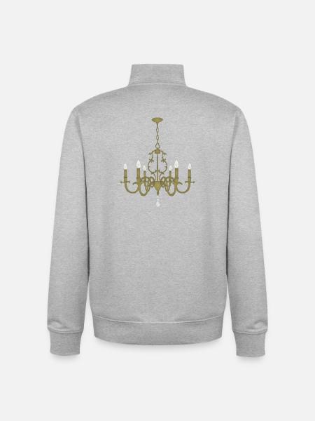 Gold Chandelier Pendant Light - Unisex Organic Zip Sweatshirt by Stanley/Stella - heather grey