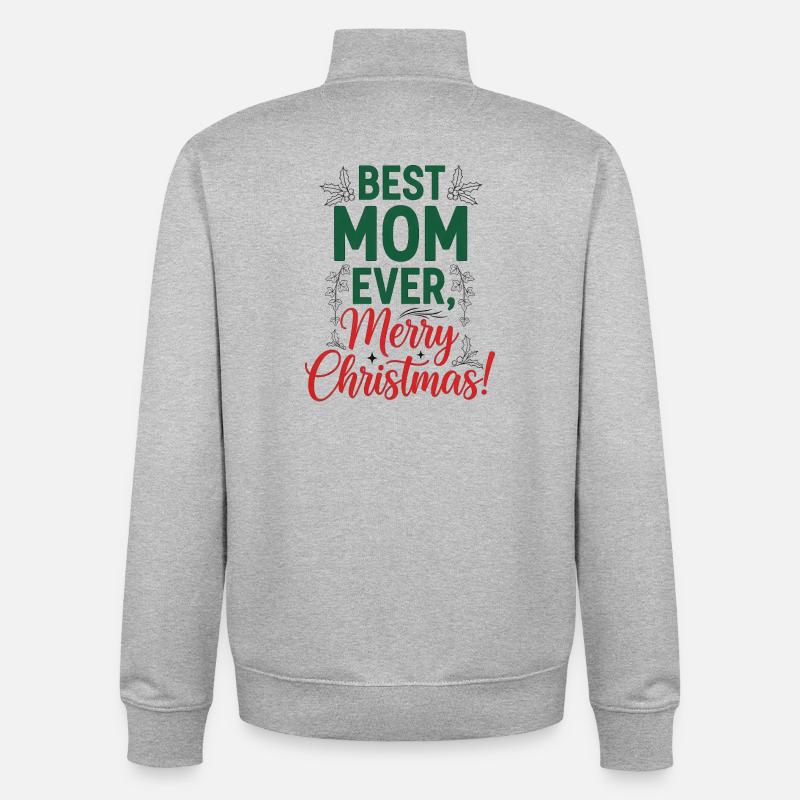 Weihnachten Mama - Unisex Organic Zip Sweatshirt von Stanley/Stella - Grau meliert