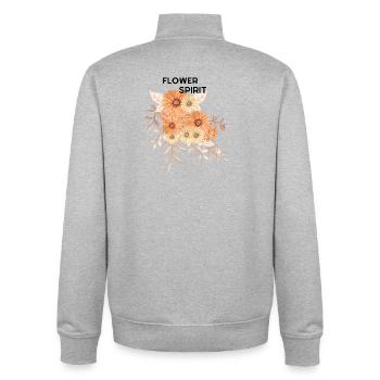 Pfirsichcreme Blütenbouquet - Unisex Organic Zip Sweatshirt von Stanley/Stella - Grau meliert - Hinten - AI Model Male 185 light (185cm)