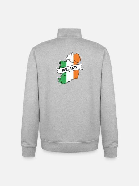 Irland-Karten-Trikolore-Band - Unisex Organic Zip Sweatshirt von Stanley/Stella - Grau meliert