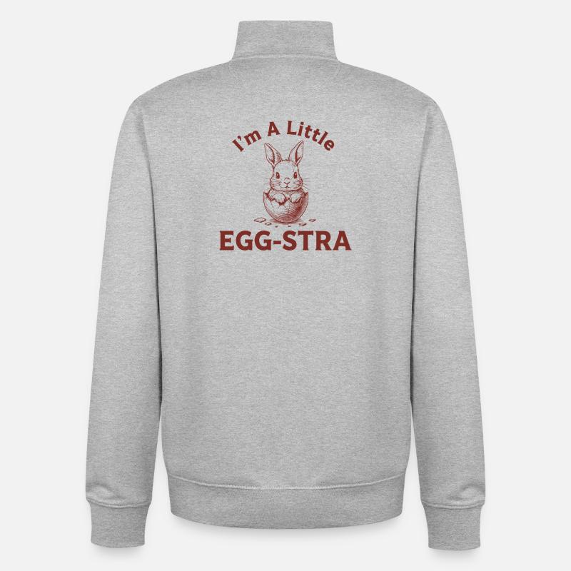 Egg-STRA Bunny Tee - Unisex Organic Zip Sweatshirt by Stanley/Stella - heather grey