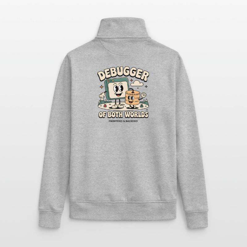 Debugger of both worlds | Debugging Dev Unisex Organic Zip Sweatshirt by Stanley/Stella