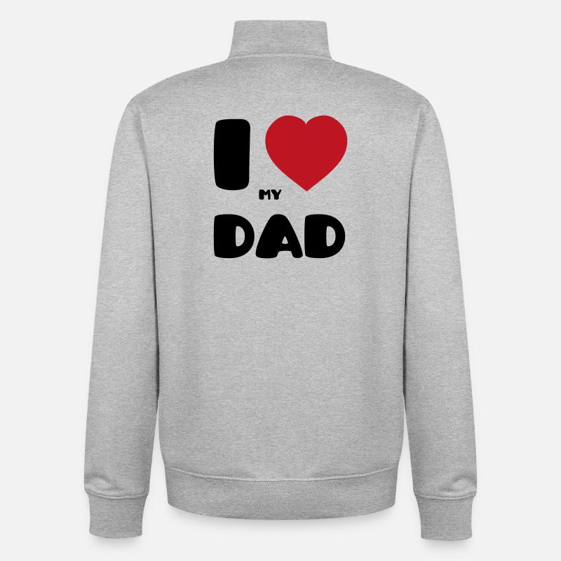 J’aime mon papa - Sweat zippé unisexe en coton bio Stanley/Stella - gris chiné