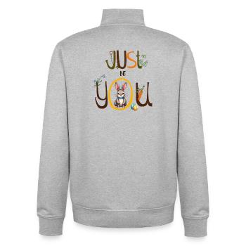 Just Be You - Unisex Organic Zip Sweatshirt von Stanley/Stella - Grau meliert - Hinten - AI Model Male 185 light (185cm)