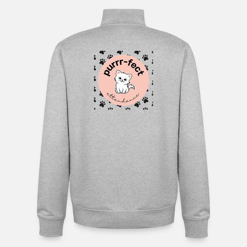 Soft Purr Design - Sweat zippé unisexe en coton bio Stanley/Stella - gris chiné