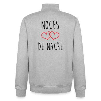 Muttermutt-Hochzeit 42 Jahre Ehe - Unisex Organic Zip Sweatshirt von Stanley/Stella - Grau meliert - Hinten - AI Model Male 185 light (185cm)