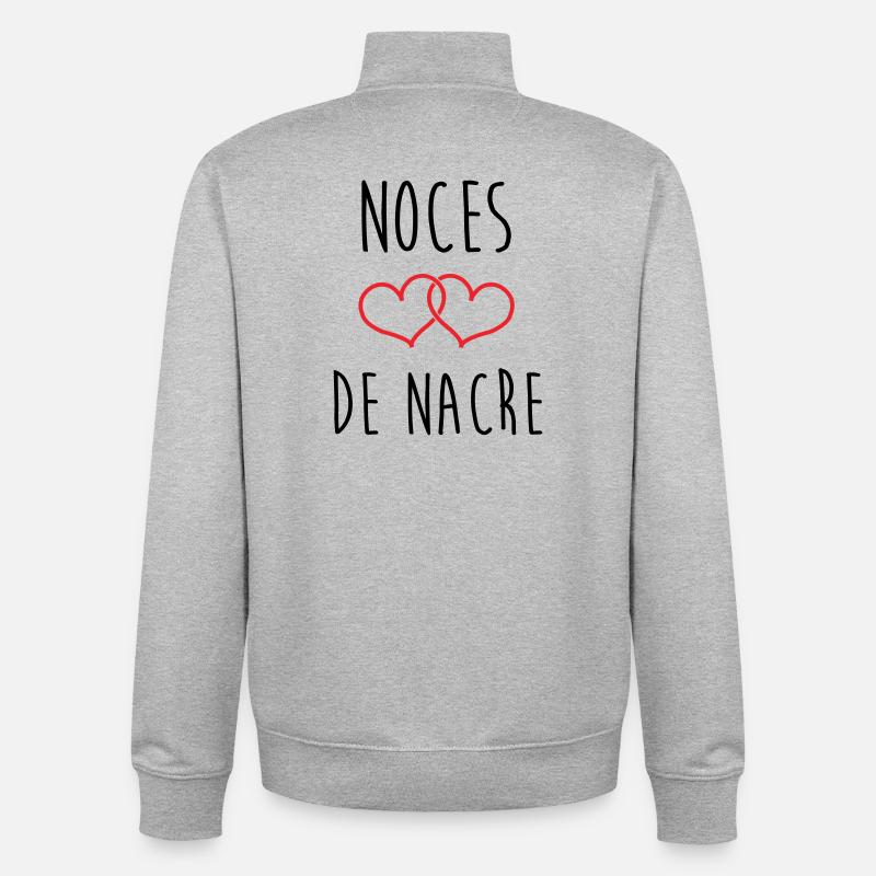 Muttermutt-Hochzeit 42 Jahre Ehe - Unisex Organic Zip Sweatshirt von Stanley/Stella - Grau meliert