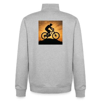 Sonnenuntergang Mountainbike Silhouette - Unisex Organic Zip Sweatshirt von Stanley/Stella - Grau meliert - Hinten - AI Model Male 185 light (185cm)