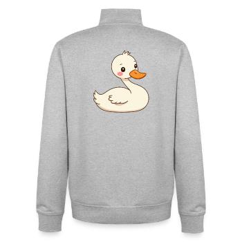 cygne - Sweat zippé unisexe en coton bio Stanley/Stella - gris chiné - Dos - AI Model Male 185 light (185cm)