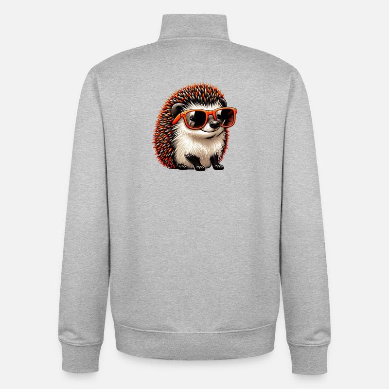 Igel Mit Sonnenbrille Igel Sarkasmus Tierliebhaber - Unisex Organic Zip Sweatshirt von Stanley/Stella - Grau meliert