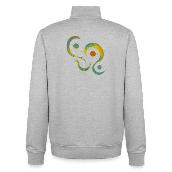 Yoga design_15 - Unisex Organic Zip Sweatshirt by Stanley/Stella - heather grey - Back - AI Model Male 185 light (185cm)