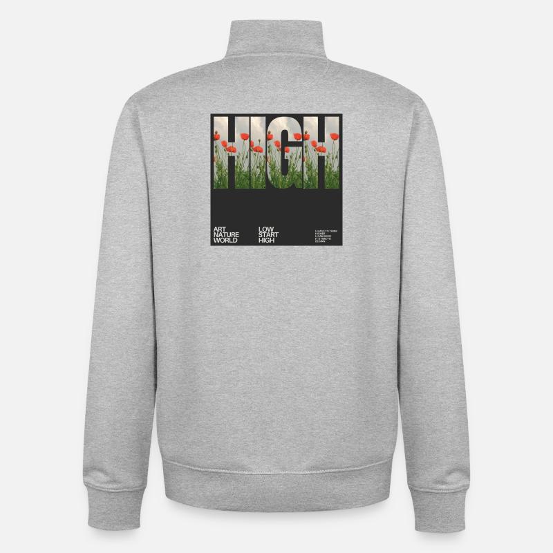 Conception de pochette d’album sur textiles. - Sweat zippé unisexe en coton bio Stanley/Stella - gris chiné