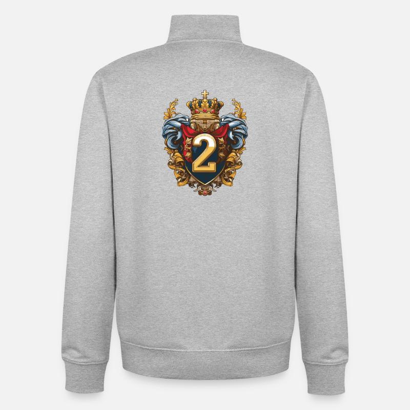 2 Antal våbenskjolde - Stanley/Stella unisex sweatshirt med lynlås i økologisk - grå meleret