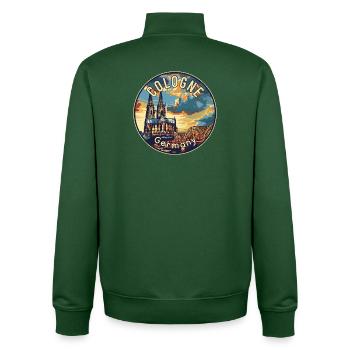 Entdecken Sie die kulturellen Reize von Köln in Deutschland - Unisex Organic Zip Sweatshirt von Stanley/Stella - Flaschengrün - Hinten - AI Model Male 185 dark (185cm)