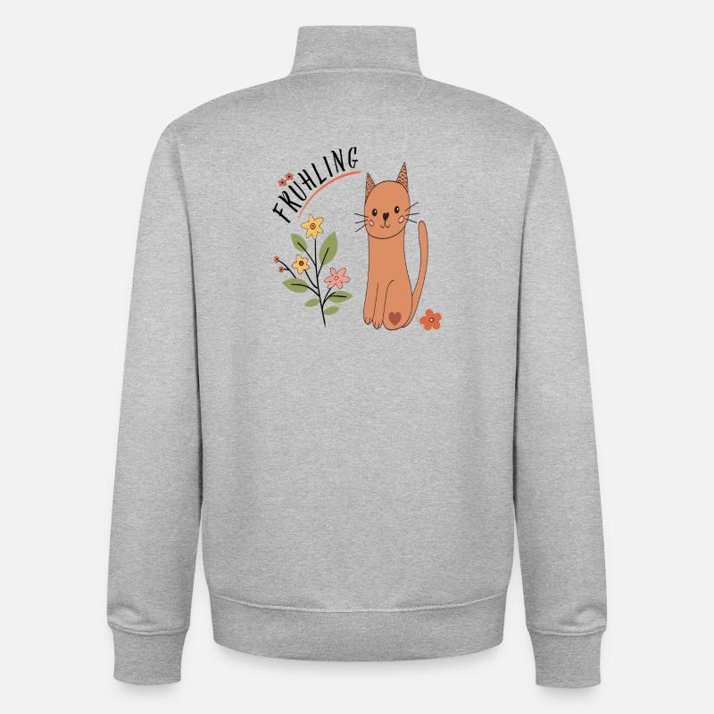 Source - Sweat zippé unisexe en coton bio Stanley/Stella - gris chiné