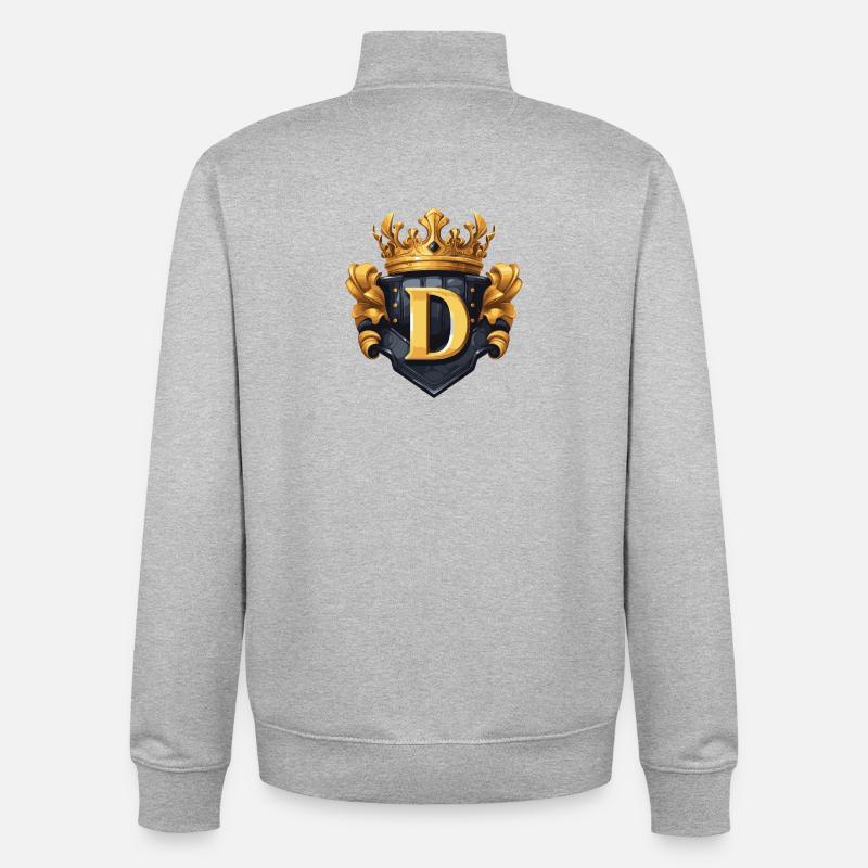 D Buchstabe Name Krone - Unisex Organic Zip Sweatshirt von Stanley/Stella - Grau meliert