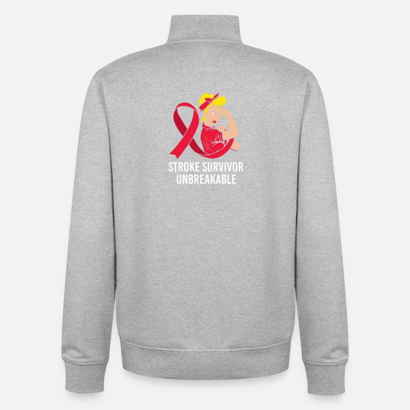 Schlaganfall Hirnschlag - Unisex Organic Zip Sweatshirt von Stanley/Stella - Grau meliert
