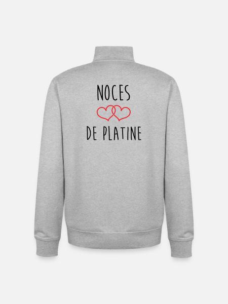 Platinum Wedding 70 Years - Unisex Organic Zip Sweatshirt by Stanley/Stella - heather grey