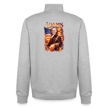 Founding father in a thunderstorm - Unisex Organic Zip Sweatshirt by Stanley/Stella - heather grey - Back - AI Model Male 185 light (185cm)