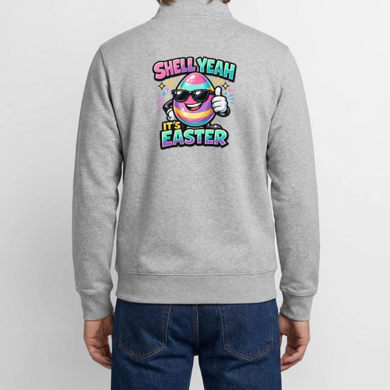 Shell Yeah It's Easter Ostern Spruch Hell yeah Sweat zippé unisexe en coton bio Stanley/Stella