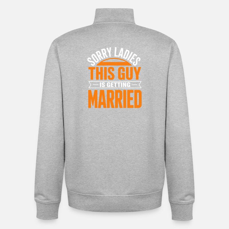 Ce gars va se marier - Sweat zippé unisexe en coton bio Stanley/Stella - gris chiné