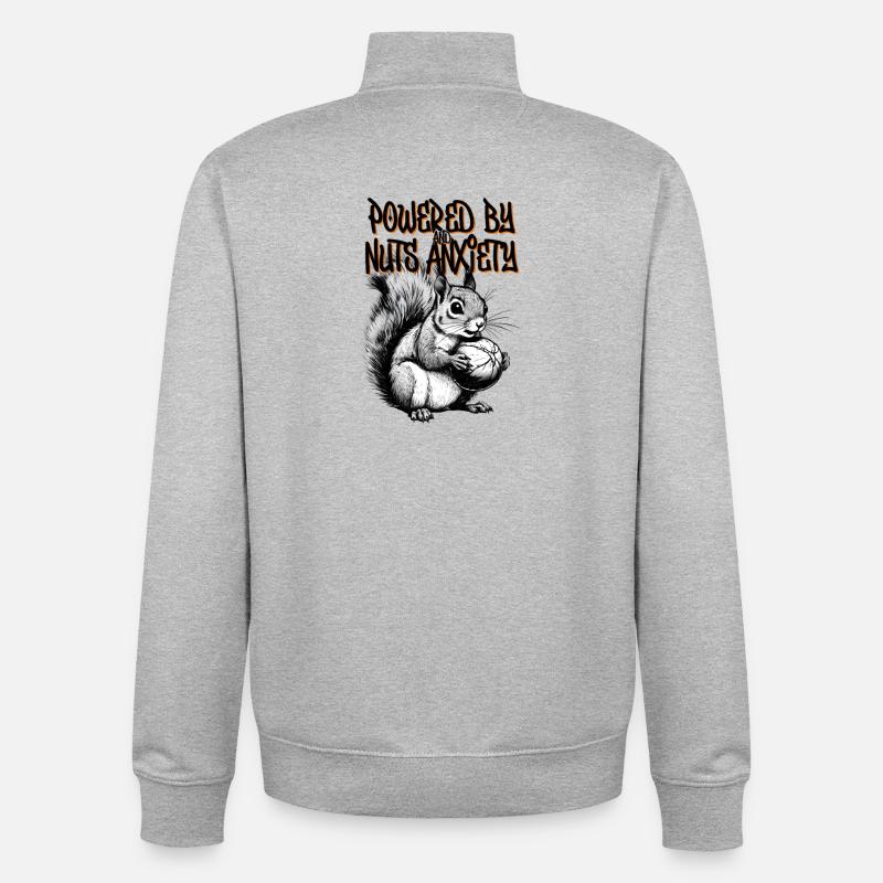 Powered by Nüssen und Angst - Unisex Organic Zip Sweatshirt von Stanley/Stella - Grau meliert