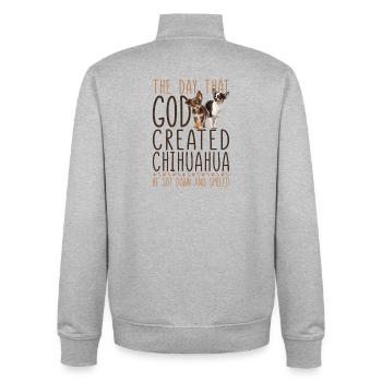 Chihuahua Chihuahueño The Day That - Unisex Organic Zip Sweatshirt by Stanley/Stella - heather grey - Back - AI Model Male 185 light (185cm)