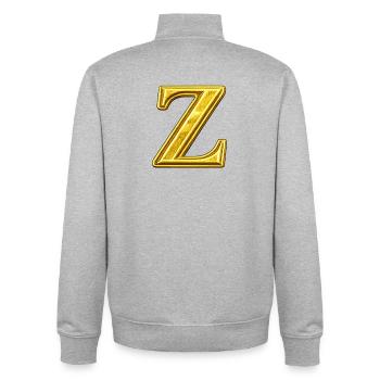 Golden Z Metal Gloss - Sweat zippé unisexe en coton bio Stanley/Stella - gris chiné - Dos - AI Model Male 185 light (185cm)