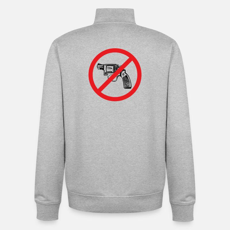 Waffenverbot Friedenszeichen - Illustration - Unisex Organic Zip Sweatshirt von Stanley/Stella - Grau meliert
