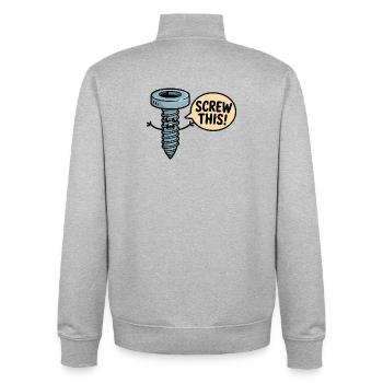 Au diable ce personnage de dessin animé qui se fait oublier - Sweat zippé unisexe en coton bio Stanley/Stella - gris chiné - Dos - AI Model Male 185 light (185cm)