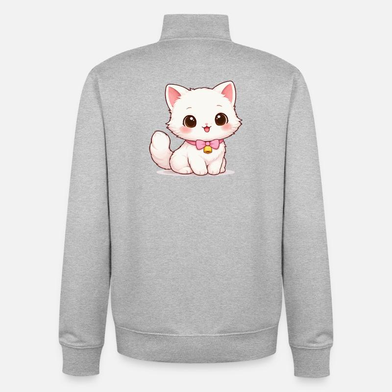 Kitten Bell Magic - Unisex Organic Zip Sweatshirt by Stanley/Stella - heather grey