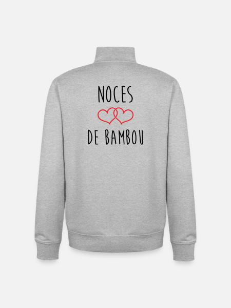 Bambushochzeit 79 Jahre Ehe - Unisex Organic Zip Sweatshirt von Stanley/Stella - Grau meliert