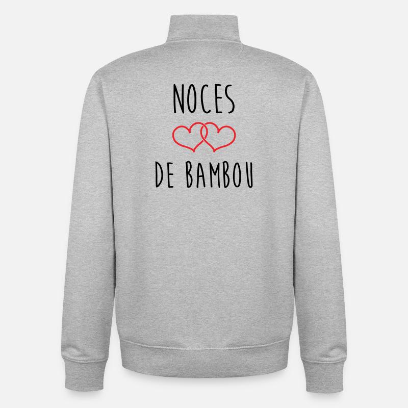 Bambushochzeit 79 Jahre Ehe - Unisex Organic Zip Sweatshirt von Stanley/Stella - Grau meliert