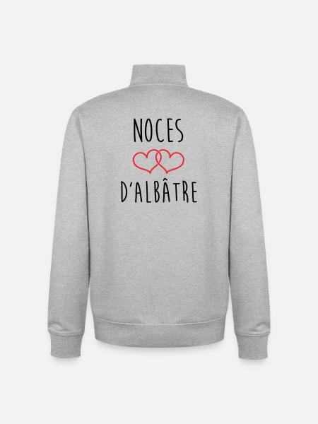 Alabaster-Hochzeit 75 Jahre Ehe - Unisex Organic Zip Sweatshirt von Stanley/Stella - Grau meliert