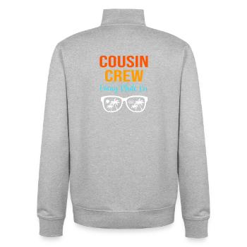 Cousin Crew - Unisex Organic Zip Sweatshirt von Stanley/Stella - Grau meliert - Hinten - AI Model Male 185 light (185cm)