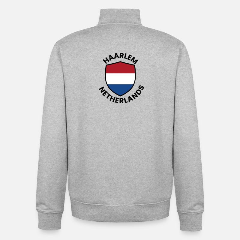 Harlem Netherlands Shield - Unisex Organic Zip Sweatshirt von Stanley/Stella - Grau meliert