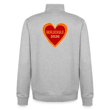 Realschule 2026 Herz - Unisex Organic Zip Sweatshirt von Stanley/Stella - Grau meliert - Hinten - AI Model Male 185 light (185cm)