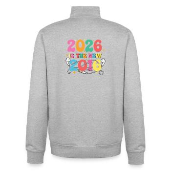 2026 New 2016 Nostalgia Y2K Vibes - Unisex Organic Zip Sweatshirt by Stanley/Stella - heather grey - Back - AI Model Male 185 light (185cm)