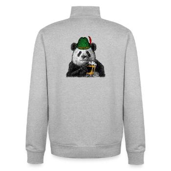 Bavarian Beer Fest Panda Bear Alpine Hat Graphic - Unisex Organic Zip Sweatshirt von Stanley/Stella - Grau meliert - Hinten - AI Model Male 185 light (185cm)