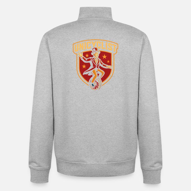 Zirkus-Einradfahrer Lustiger Kinderzirkus - Unisex Organic Zip Sweatshirt von Stanley/Stella - Grau meliert