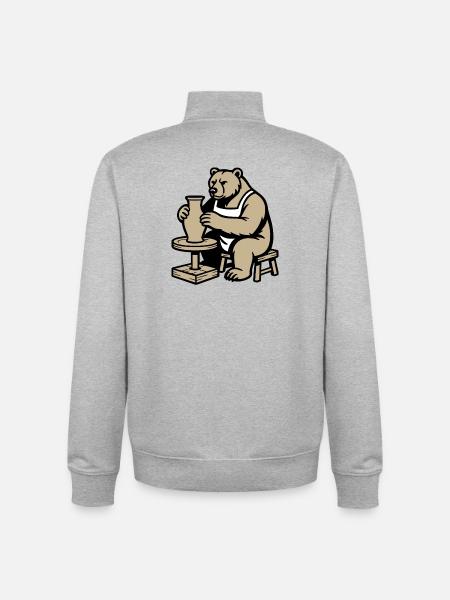 Steady Hands Grizzly — Master of Ceramics - Unisex Organic Zip Sweatshirt by Stanley/Stella - heather grey