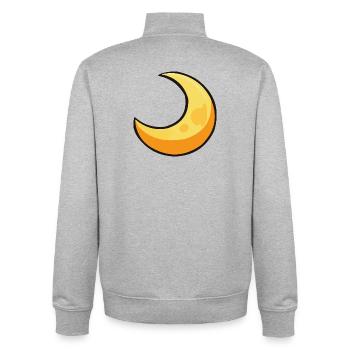 Moon in warm yellow - Unisex Organic Zip Sweatshirt by Stanley/Stella - heather grey - Back - AI Model Male 185 light (185cm)