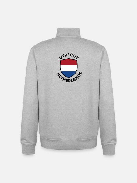 Utrecht Shield Netherlands flag - Unisex Organic Zip Sweatshirt by Stanley/Stella - heather grey