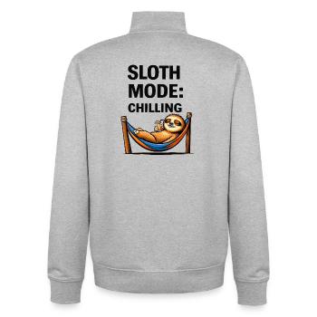 Sloth Mode: Chilling - Unisex Organic Zip Sweatshirt by Stanley/Stella - heather grey - Back - AI Model Male 185 light (185cm)